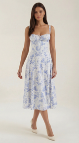 Summer Midi Dress for Women - Lightweight Cotton, Casual Style, Perfect for Outdoor Events and Everyday Wear