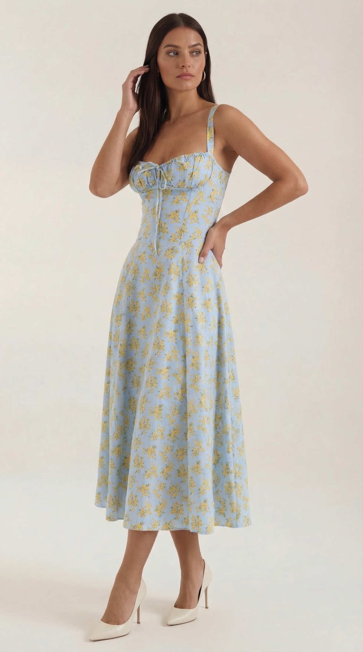 Summer Midi Dress for Women - Lightweight Cotton Fabric - Casual Everyday Wear - Available in Multiple Colors