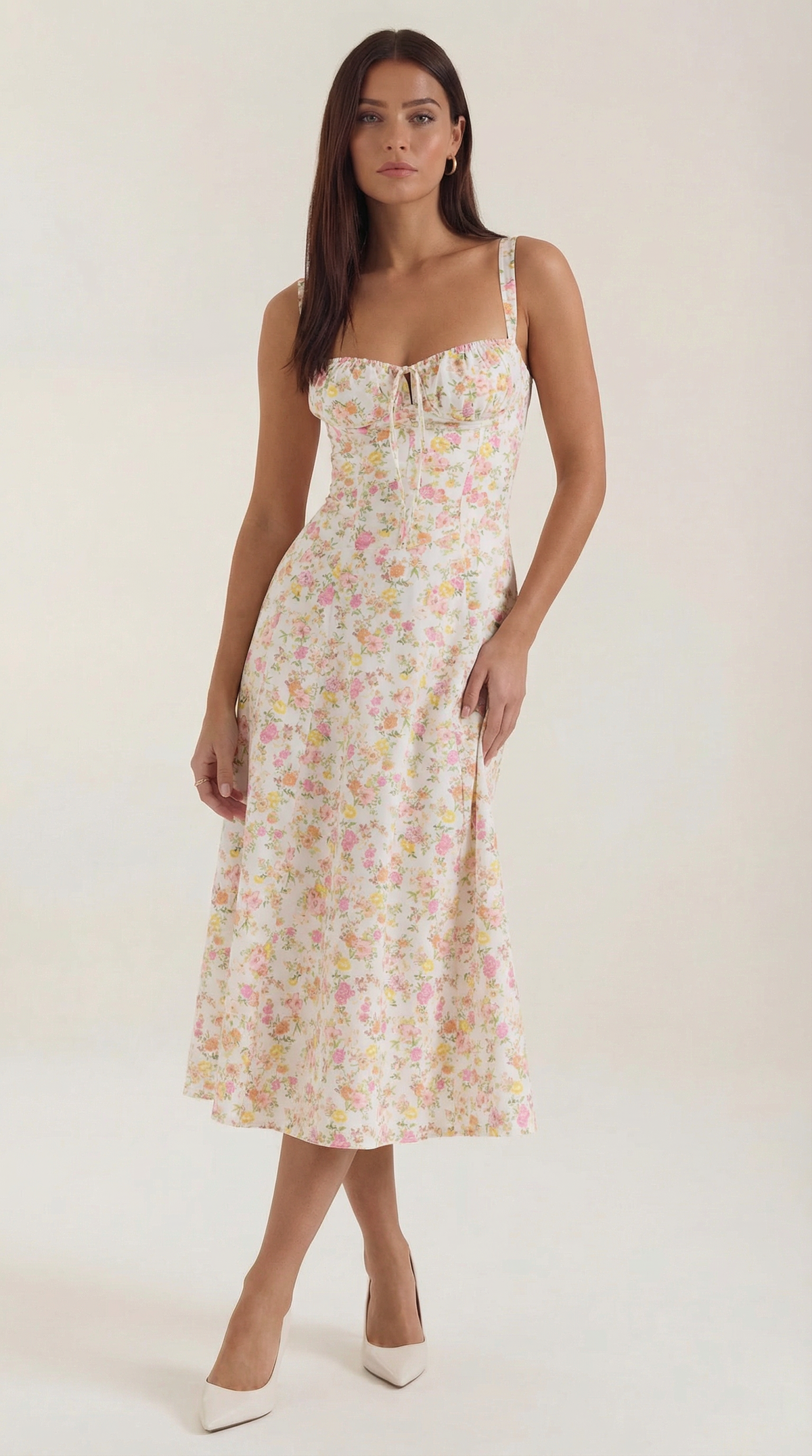 Summer Midi Dress for Women - Lightweight Cotton Fabric - Casual Everyday Wear - Available in Multiple Colors