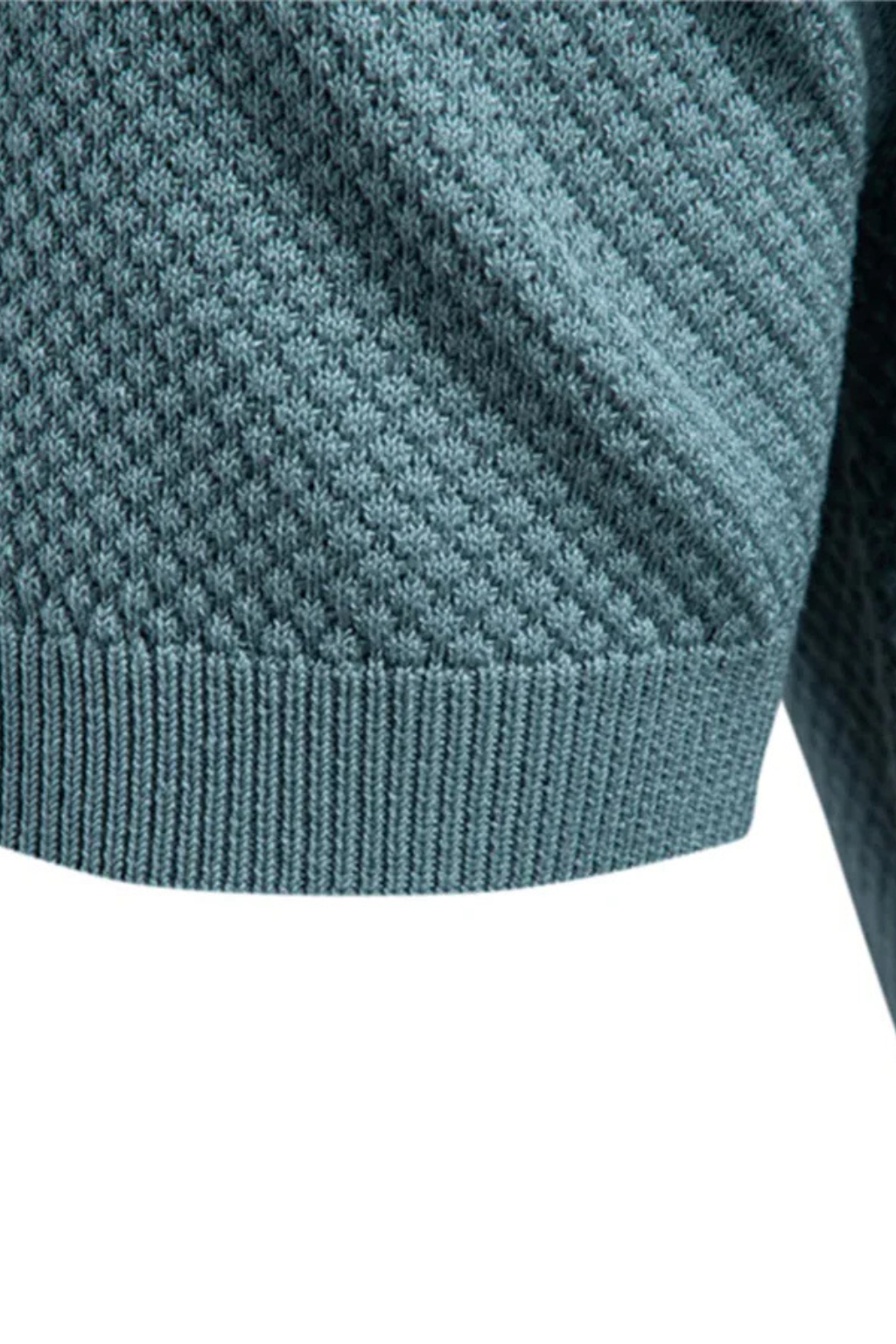 Textured Knit Short Sleeve Polo Shirt for Men - Casual Wear, Comfortable Fit