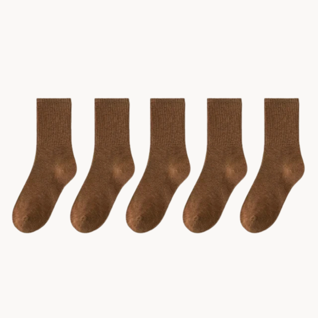 Unisex Cushioned Cotton Socks – Everyday Comfort – Brown