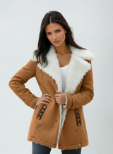 Women's Wool Blend Winter Coat – Cold Weather – Khaki