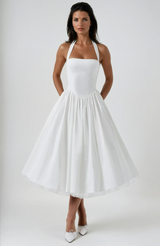 Wedding Guest Midi Dress - Soft Fabric, Elegant Design for Formal Events