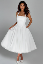 Wedding Guest Midi Dress - Soft Fabric, Elegant Design for Formal Events