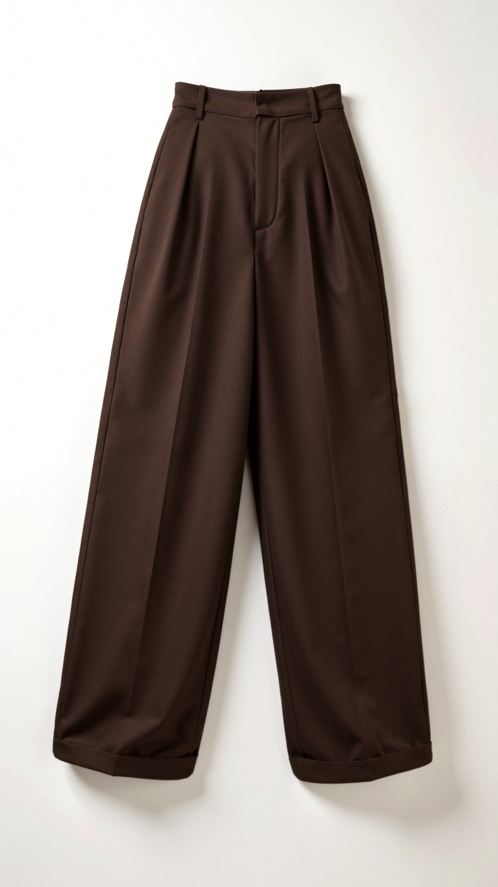 Wide-Leg High Waist Trousers for Women - Pleated Design with Side Pockets - Casual and Stylish Everyday Wear