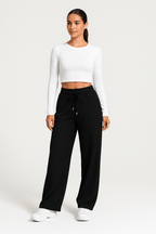 Wide Leg Joggers for Women | Soft Cotton Blend | Casual Everyday Wear