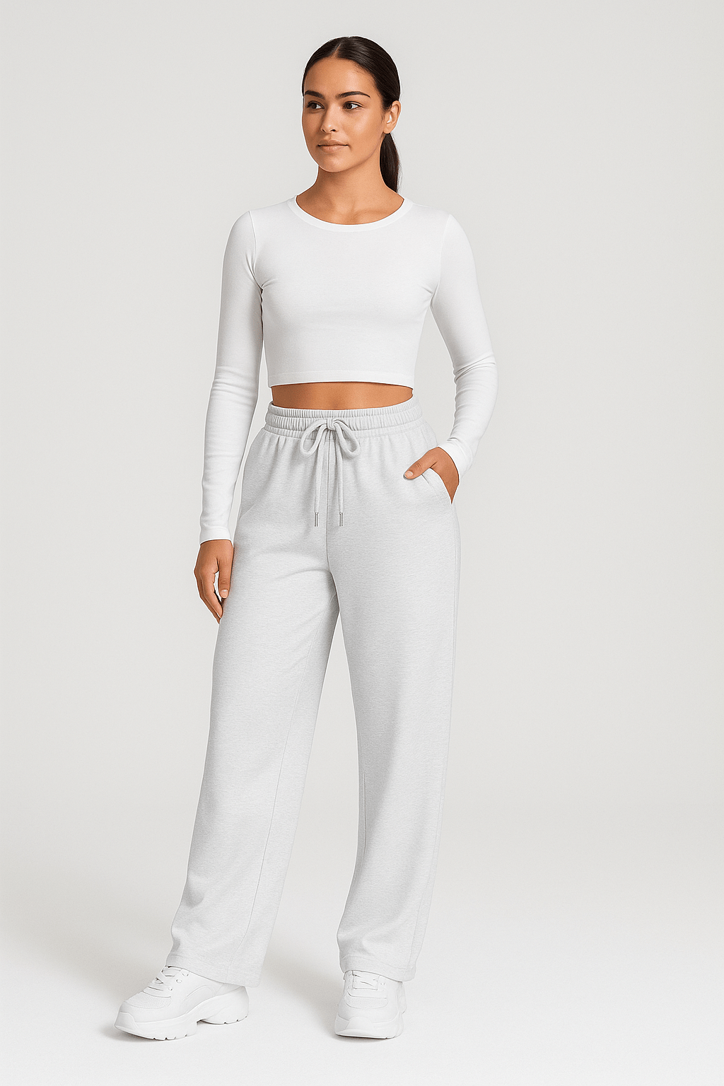 Wide Leg Joggers for Women | Soft Cotton Blend | Casual Everyday Wear