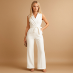Wide Leg Wrap Jumpsuit for Women - Elegant Design for Casual or Dressy Occasions - Versatile Fashion Outfit