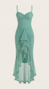 Wisteria Floral Maxi Dress in Lightweight Fabric for Casual or Formal Wear - Perfect for Summer Events and Gatherings