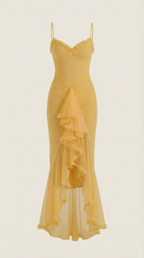 Wisteria Floral Maxi Dress in Lightweight Fabric for Casual or Formal Wear - Perfect for Summer Events and Gatherings