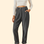 Women's Wide-Leg Corduroy Trousers – Grey