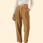 Women's Wide-Leg Corduroy Trousers – Yellow