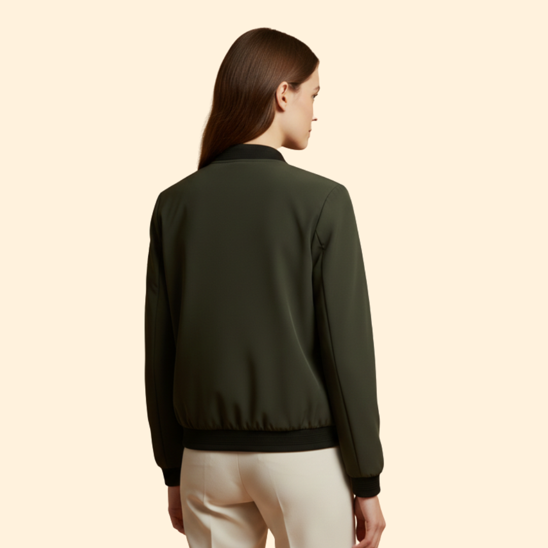 Men's Classic Bomber Jacket with Ribbed Cuffs