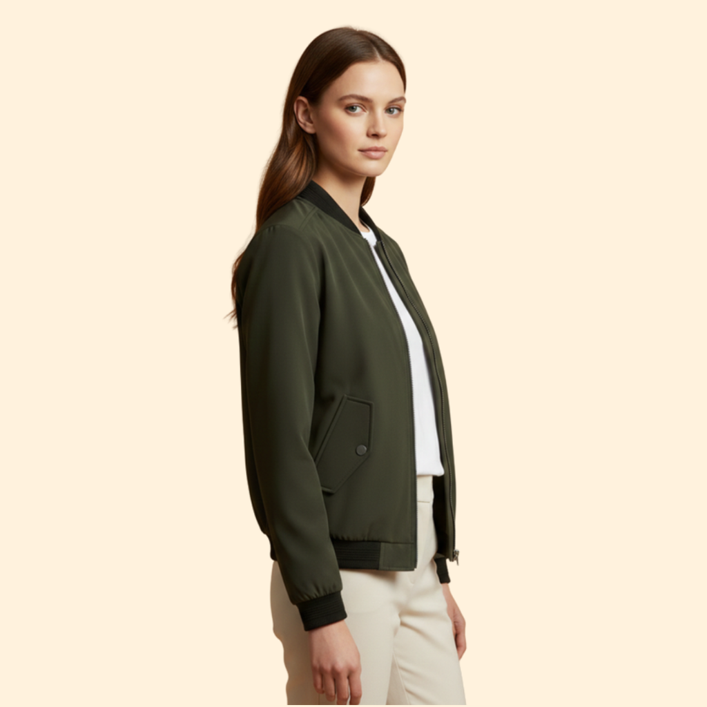 Men's Classic Bomber Jacket with Ribbed Cuffs