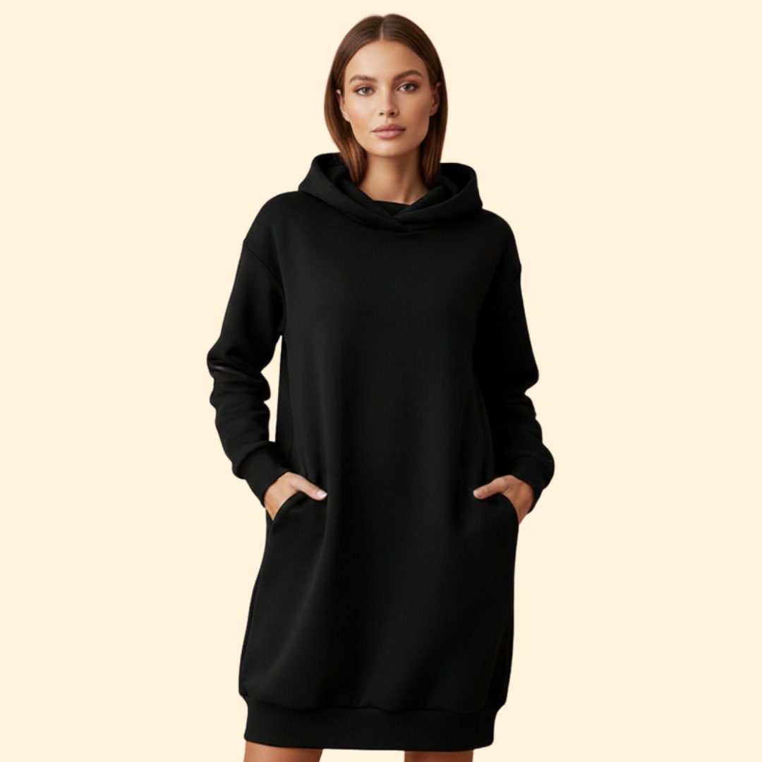 Women's Cozy Hooded Dress – Casual Wear, Everyday Comfort