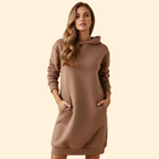 Women's Cozy Hooded Dress – Casual Wear, Everyday Comfort