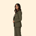 Women's Tailored Blazer & Straight-Leg Trouser Suit