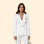Women's Tailored Blazer & Straight-Leg Trouser Suit – White