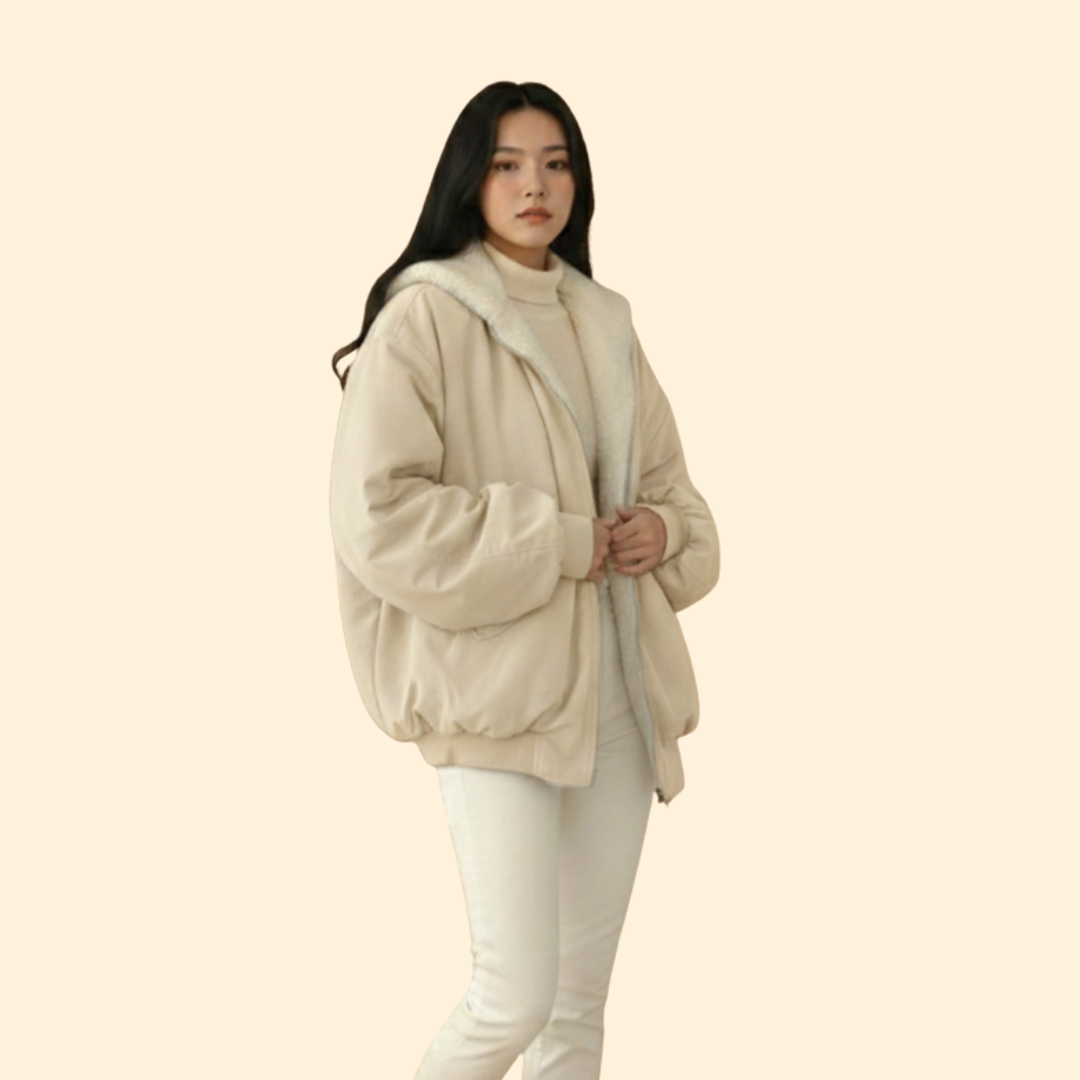 Women's Hooded Full-Zip Winter Jacket – White