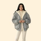 Women's Hooded Full-Zip Winter Jacket – Blue