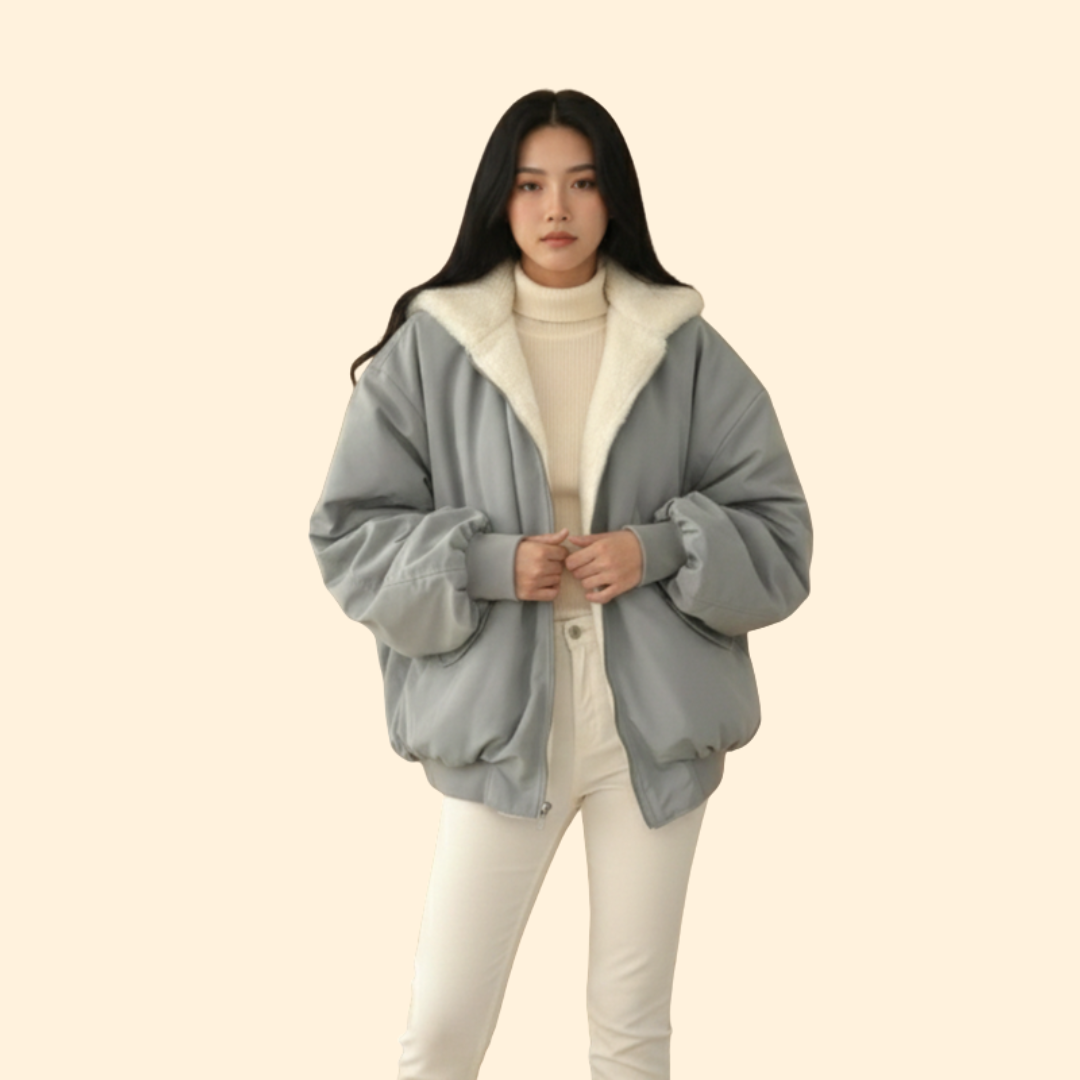Women's Hooded Full-Zip Winter Jacket – Blue