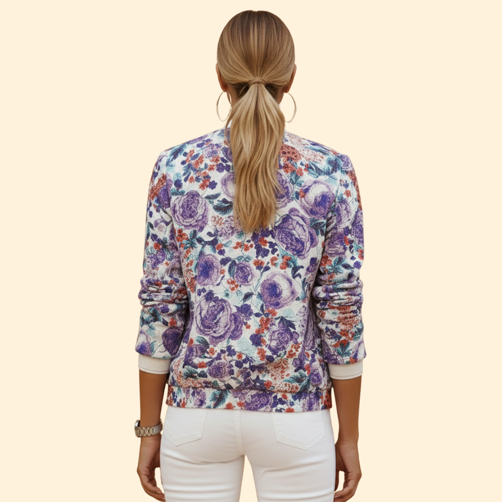 Women's Printed Bomber Jacket – Ribbed Cuffs