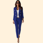 Women's Trouser Suit Set – Office & Casual – Navy Blue