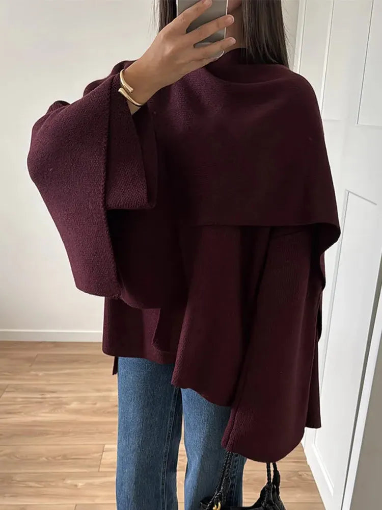 Women's Burgundy Belted Wool Blend Wrap Coat – Longline