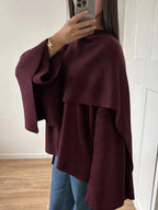 Women's Burgundy Belted Wool Blend Wrap Coat – Longline