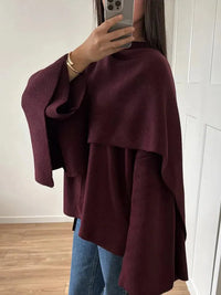 Women's Burgundy Belted Wool Blend Wrap Coat – Longline