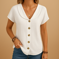 Women's Button Blouse | Lightweight Fabric | Elegant Casual or Office Wear | Multiple Color Options Available