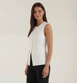 Women's Button-Detail Tank Top - Lightweight Cotton Casual Sleeveless Top for Everyday Wear