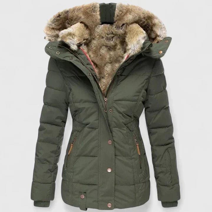 Women's Hooded Parka Coat – Everyday Winter Coat – Green