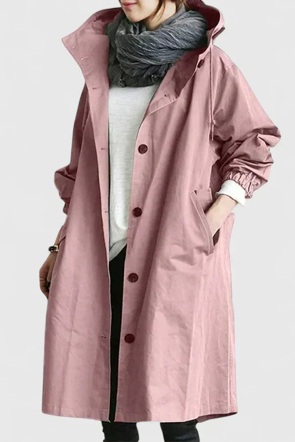 Women's Oversized Hooded Coat – Everyday Winter Layer – Pink