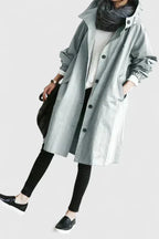 Women's Oversized Hooded Coat – Everyday Winter Layer – Grey