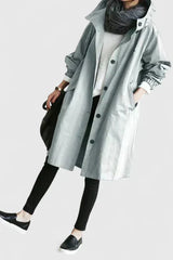 Women's Oversized Hooded Coat – Everyday Winter Layer – Grey