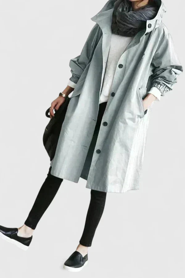 Women's Oversized Hooded Coat – Everyday Winter Layer – Grey