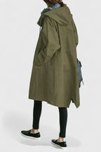 Women's Oversized Hooded Coat – Everyday Winter Layer – Army Green