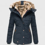 Women's Hooded Casual Coat – Everyday Winter – Blue
