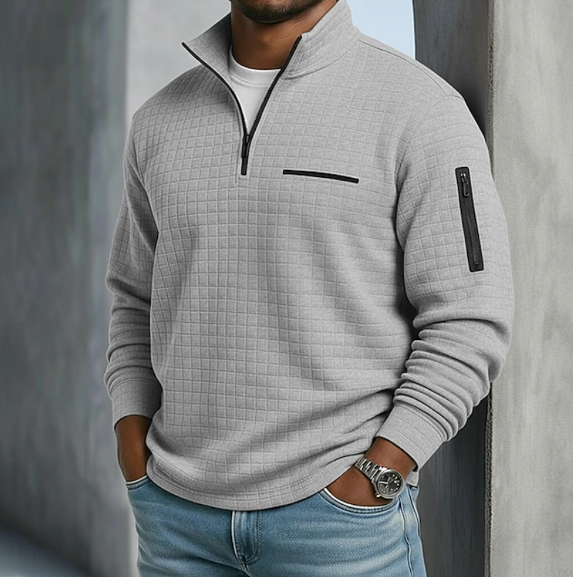 Women's Waffle Knit Long Sleeve Jumper – Grey