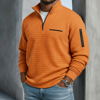 Women's Waffle Knit Long Sleeve Jumper – Orange