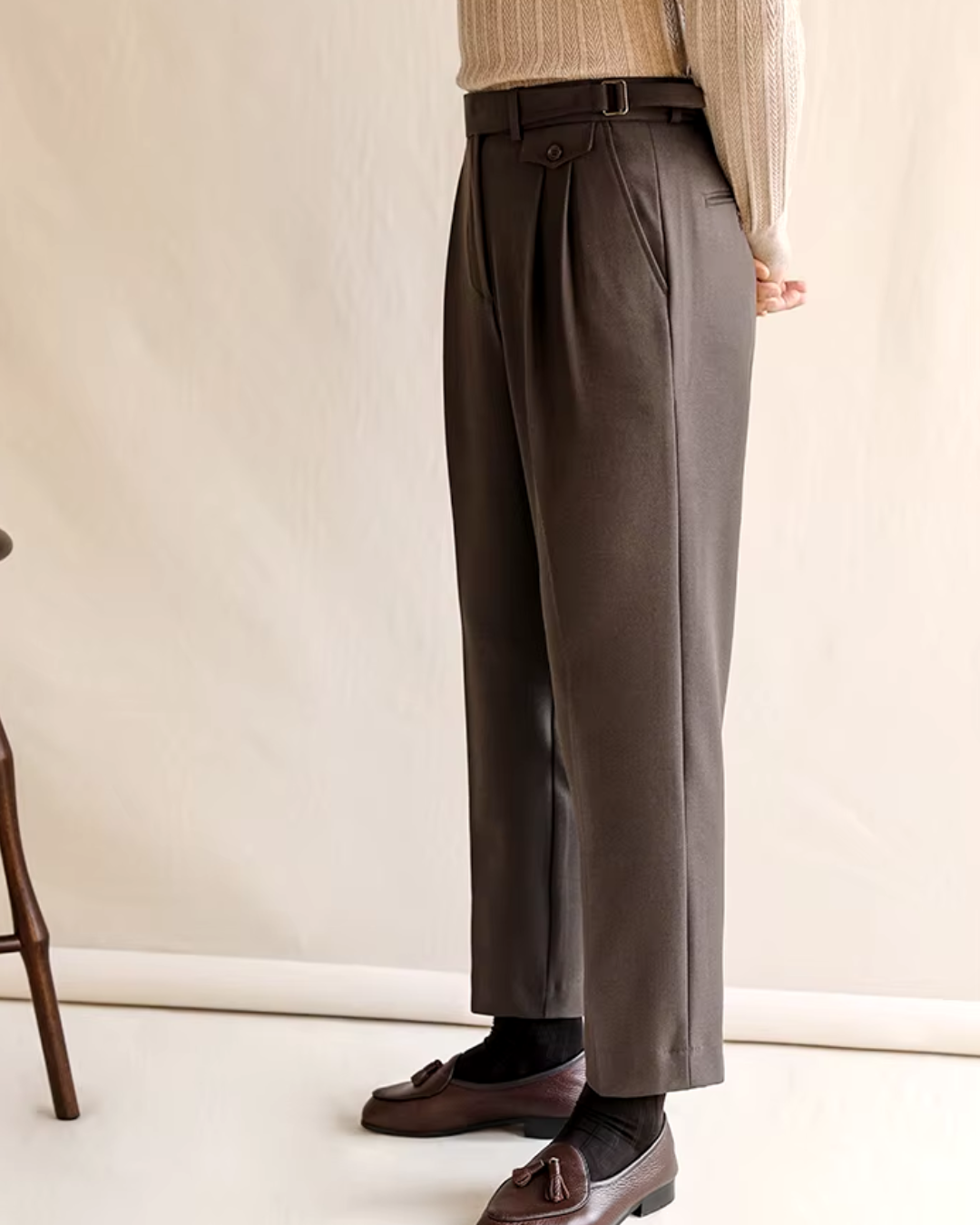 Women's Pleated Straight-Leg Trousers – Office & Casual