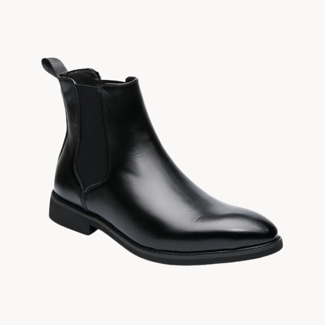 Women's Faux Leather Chelsea Calf Boots – Black