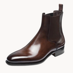 Women's Faux Leather Chelsea Calf Boots – Brown