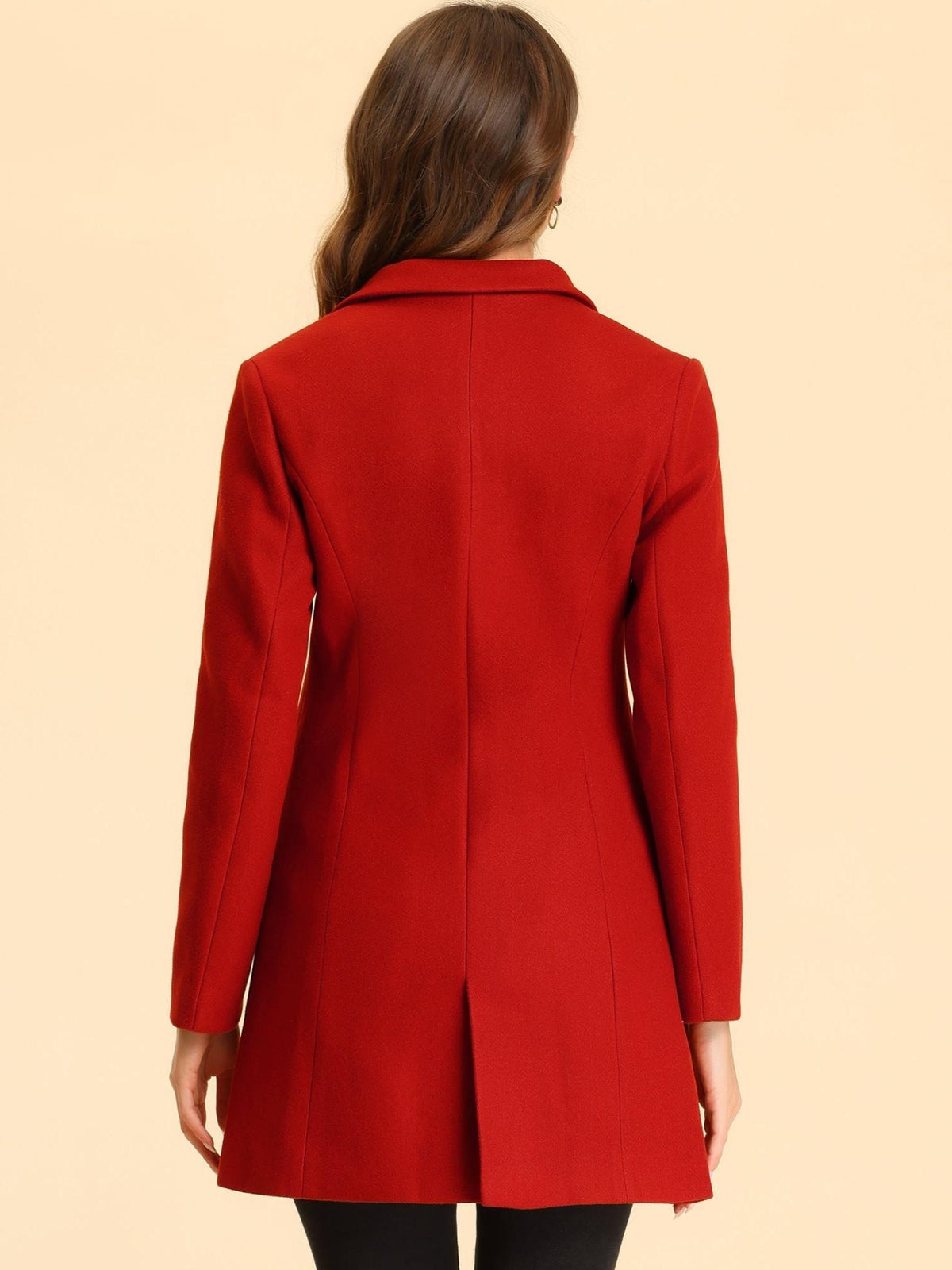 Women's Wool Blend Collared Coat – Tailored Fit