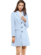 Women's Wool Blend Collared Coat – Tailored Fit