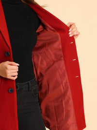 Women's Wool Blend Collared Coat – Tailored Fit