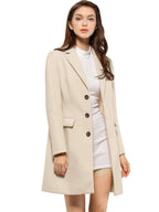 Women's Wool Blend Collared Coat – Tailored Fit