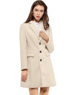 Women's Wool Blend Collared Coat – Tailored Fit