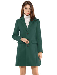 Women's Wool Blend Collared Coat – Tailored Fit